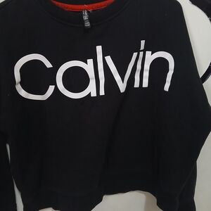 Calvin Klein Black Hoodie with White Lettering